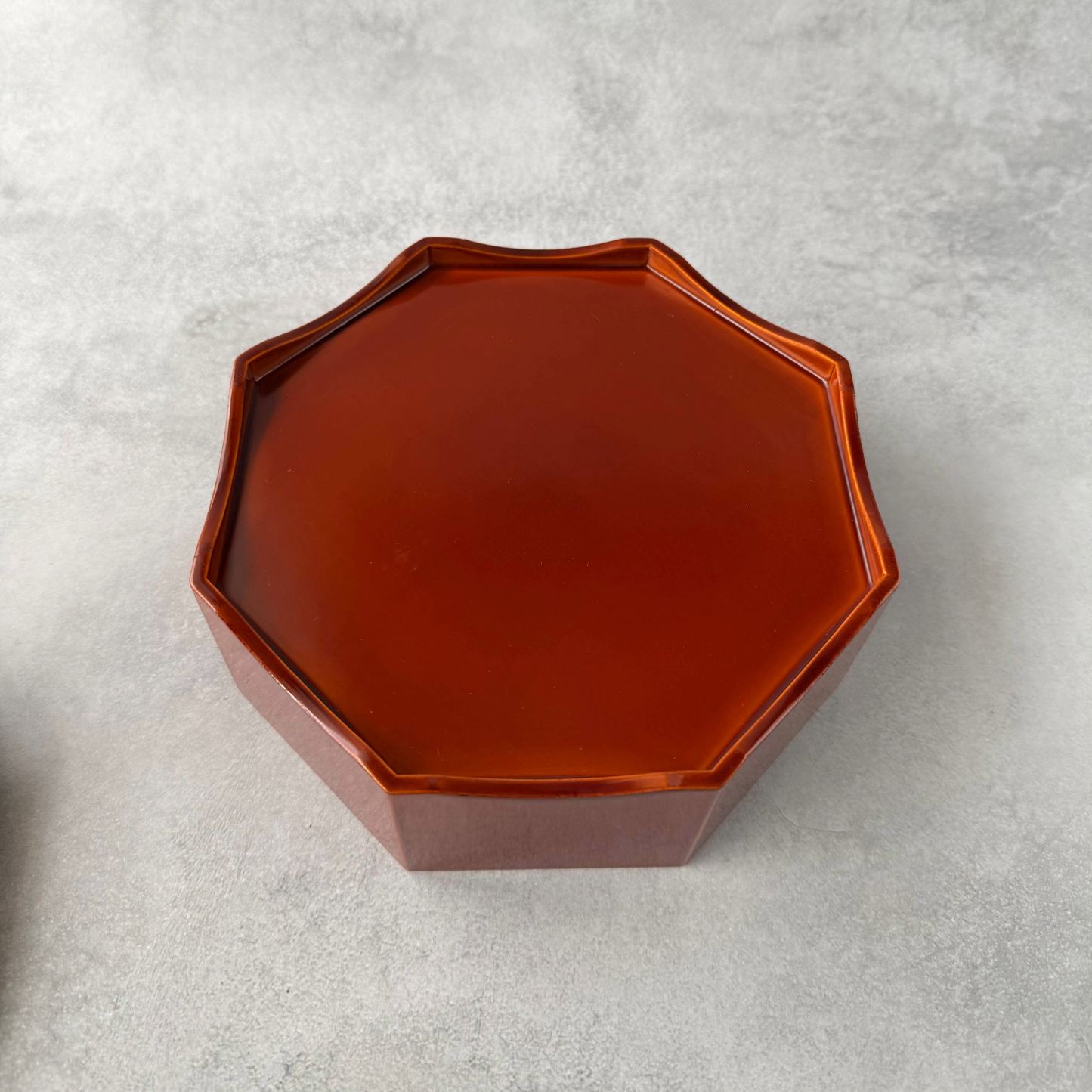 Octagonal Japanese Lacquer Box with Lid | Vintage Urushi Box | 17cm Traditional Tableware