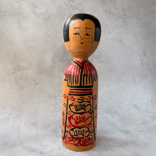 小椋久太郎 (1906–1998) 作 創作こけし | 晩年の作品 (83歳) | 29cm 大型 | 木地山系 | 銘入り | 昭和期 民芸品