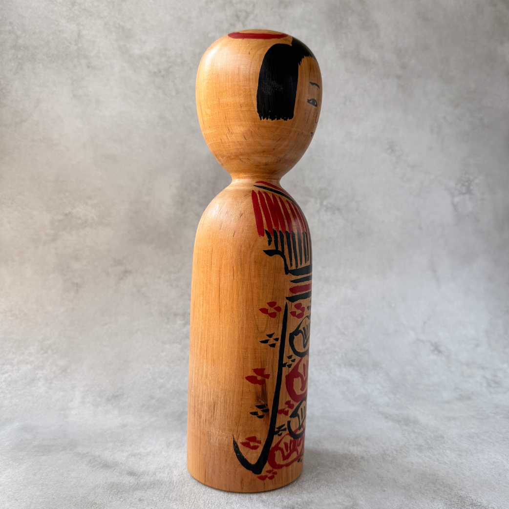 小椋久太郎 (1906–1998) 作 創作こけし | 晩年の作品 (83歳) | 29cm 大型 | 木地山系 | 銘入り | 昭和期 民芸品