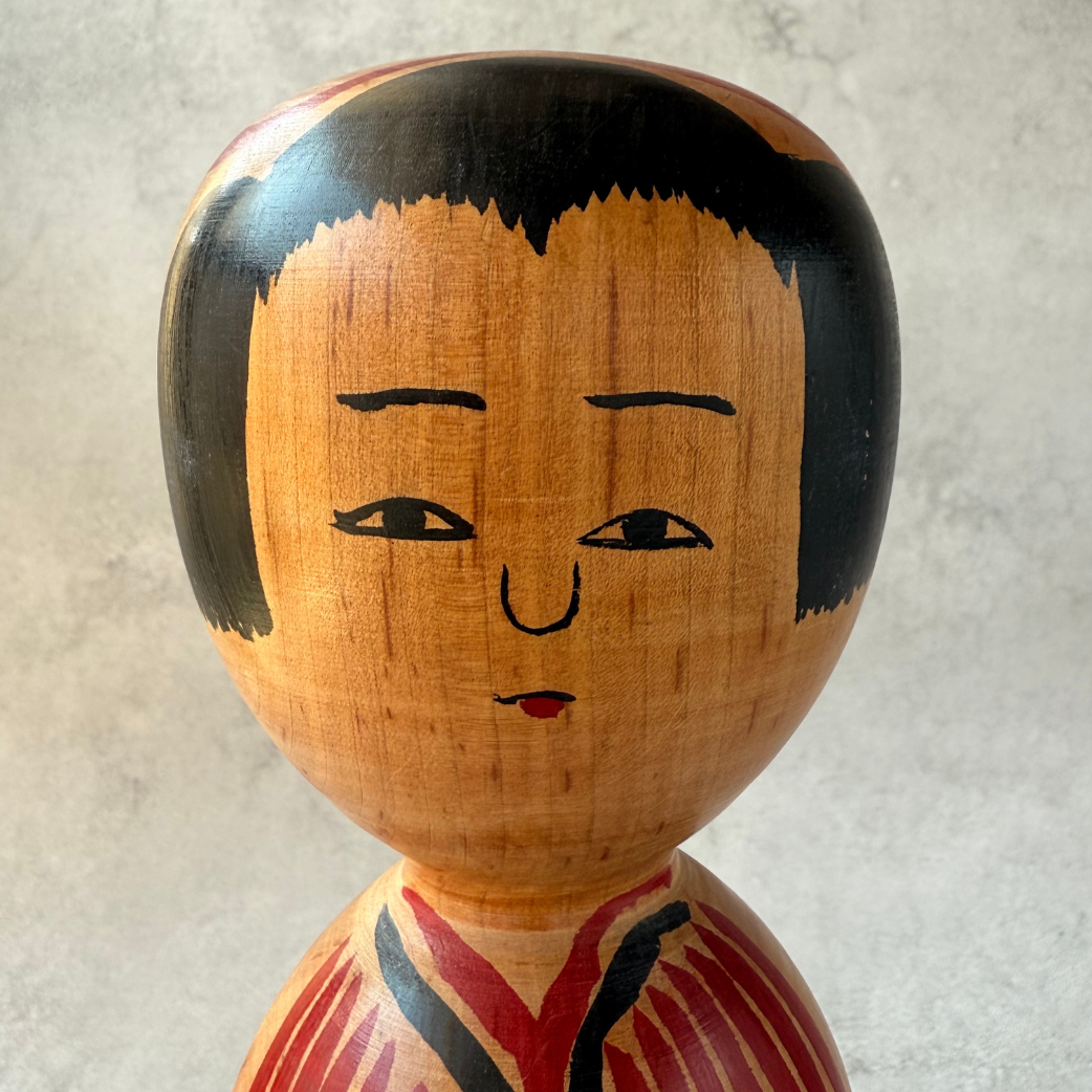 小椋久太郎 (1906–1998) 作 創作こけし | 晩年の作品 (83歳) | 29cm 大型 | 木地山系 | 銘入り | 昭和期 民芸品