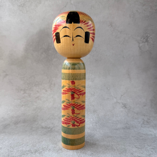佐藤一夫 (1942–2017) 作 創作こけし | 秋保・仙台 | 伝統こけし 遠刈田系 | 24cm 日本製 木製民芸品