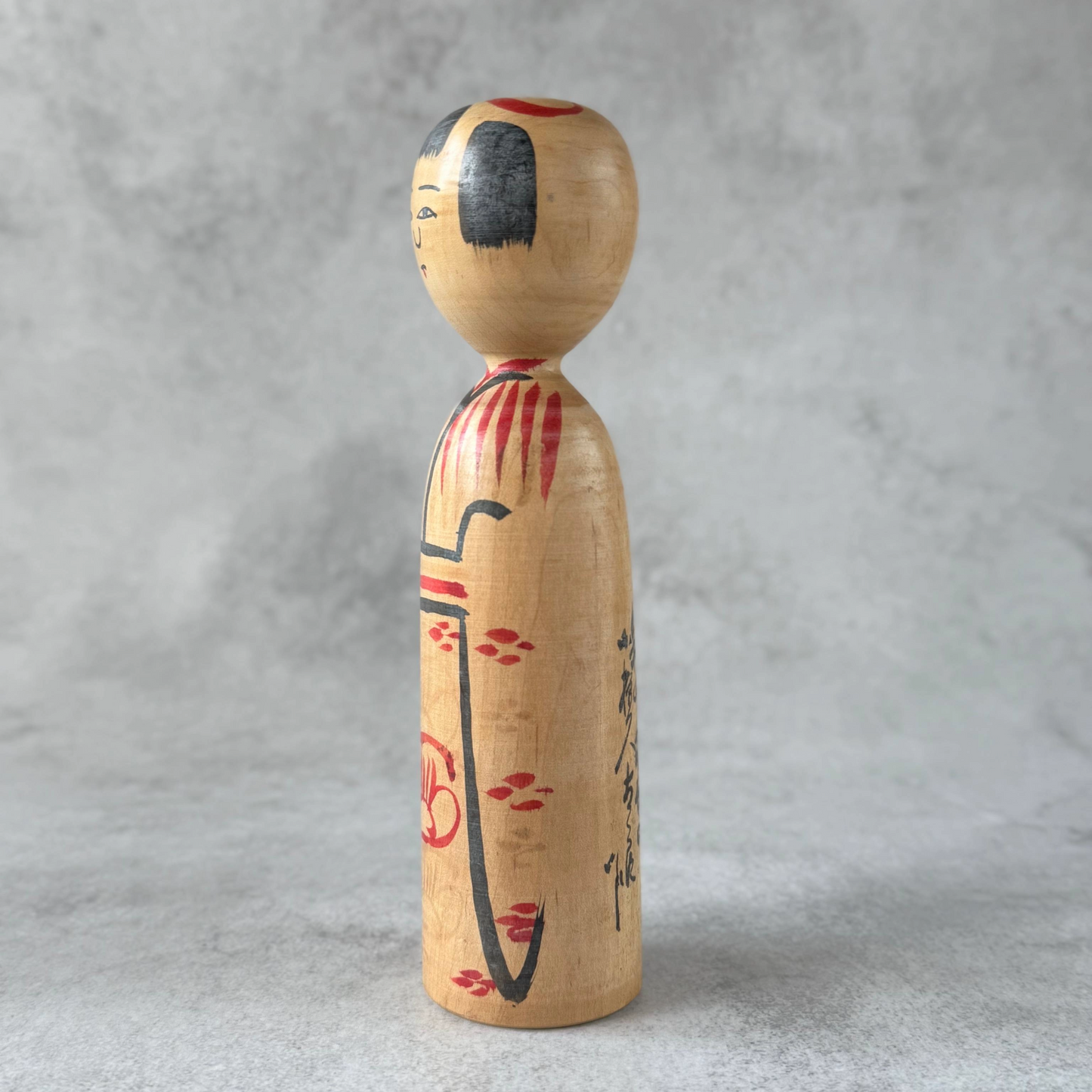 伝統こけし 小倉久太郎作 1970年代 — 人間国宝 |木地山スタイル | 18.5cm (7.3インチ)